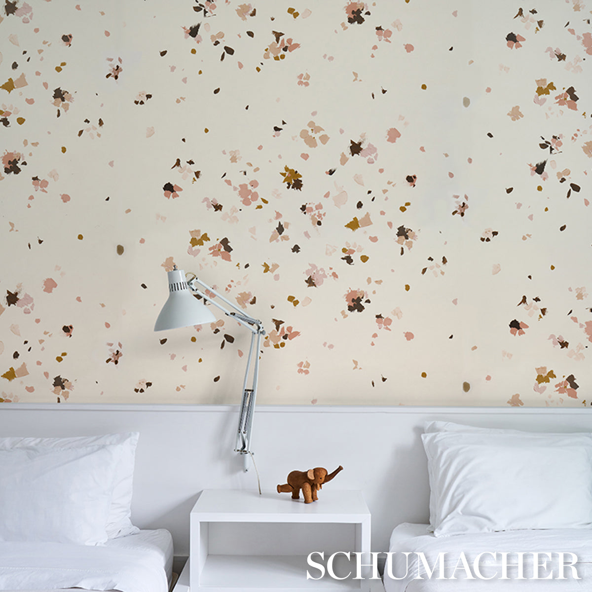 Schumacher Fairfarren Warm Pink Wallpaper Sample 5014885