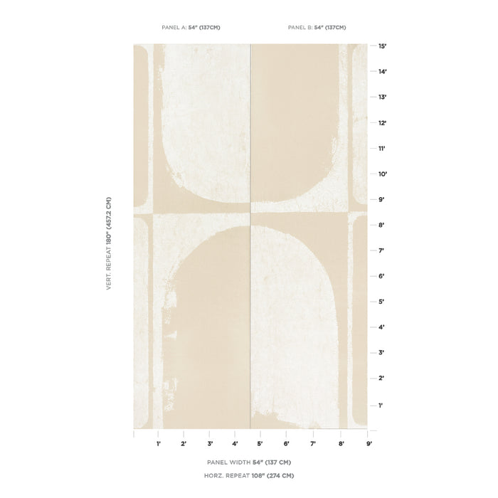 Schumacher The Cloisters Panel Set Warm White Wallpaper Sample 5014900