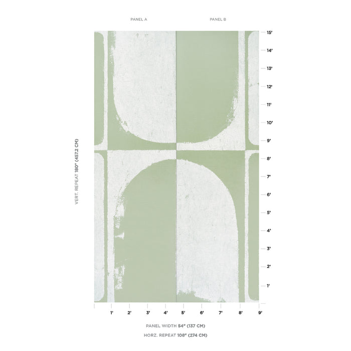 Schumacher The Cloisters Panel Set Soft Green Wallpaper 5014901