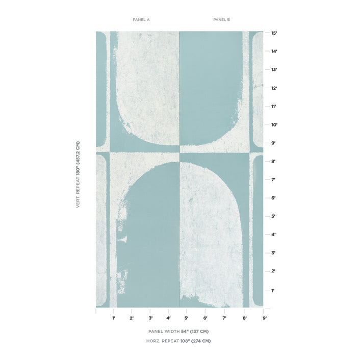 Schumacher The Cloisters Panel Set Soft Blue Wallpaper 5014902