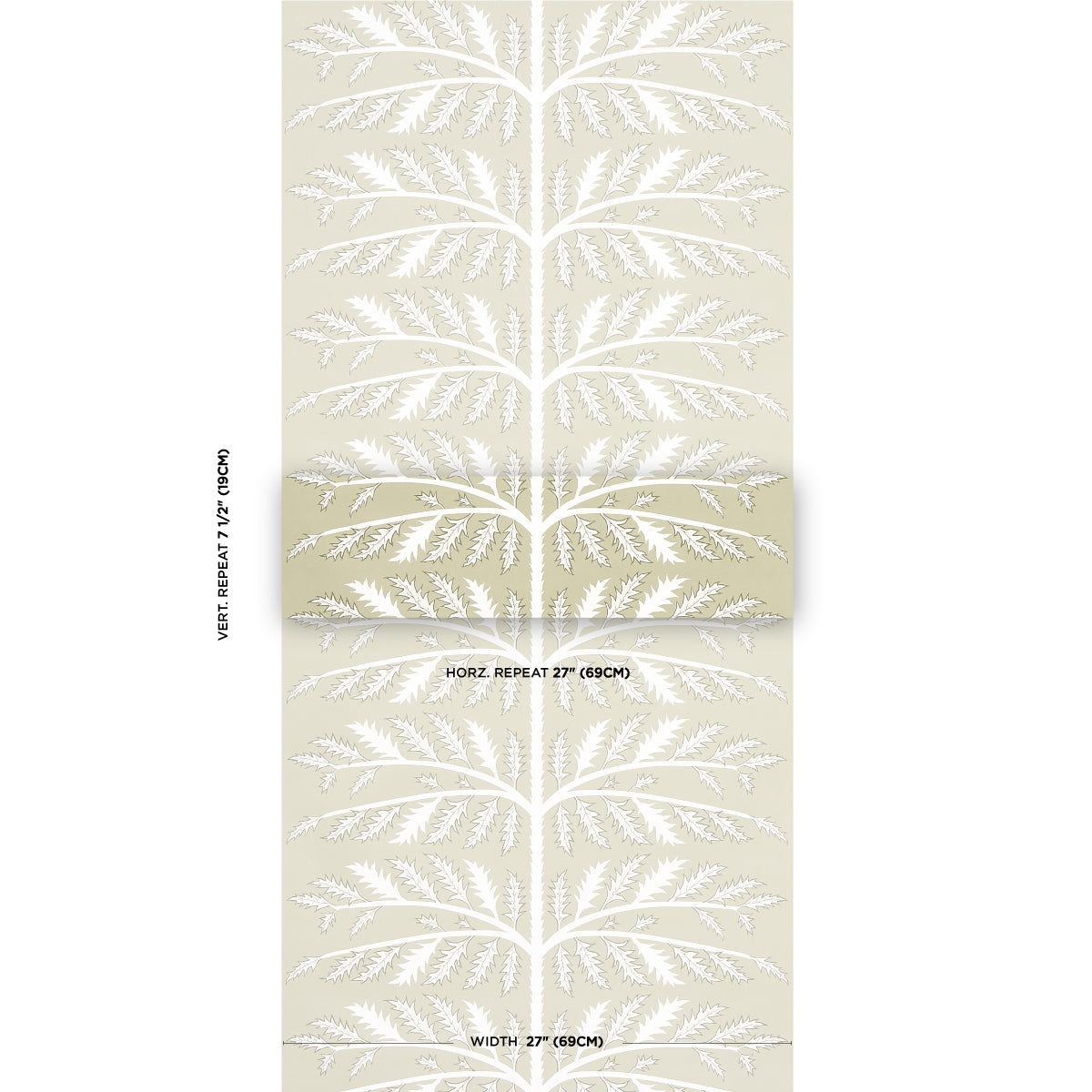 Schumacher Thistle Neutral Wallpaper Sample 5014951