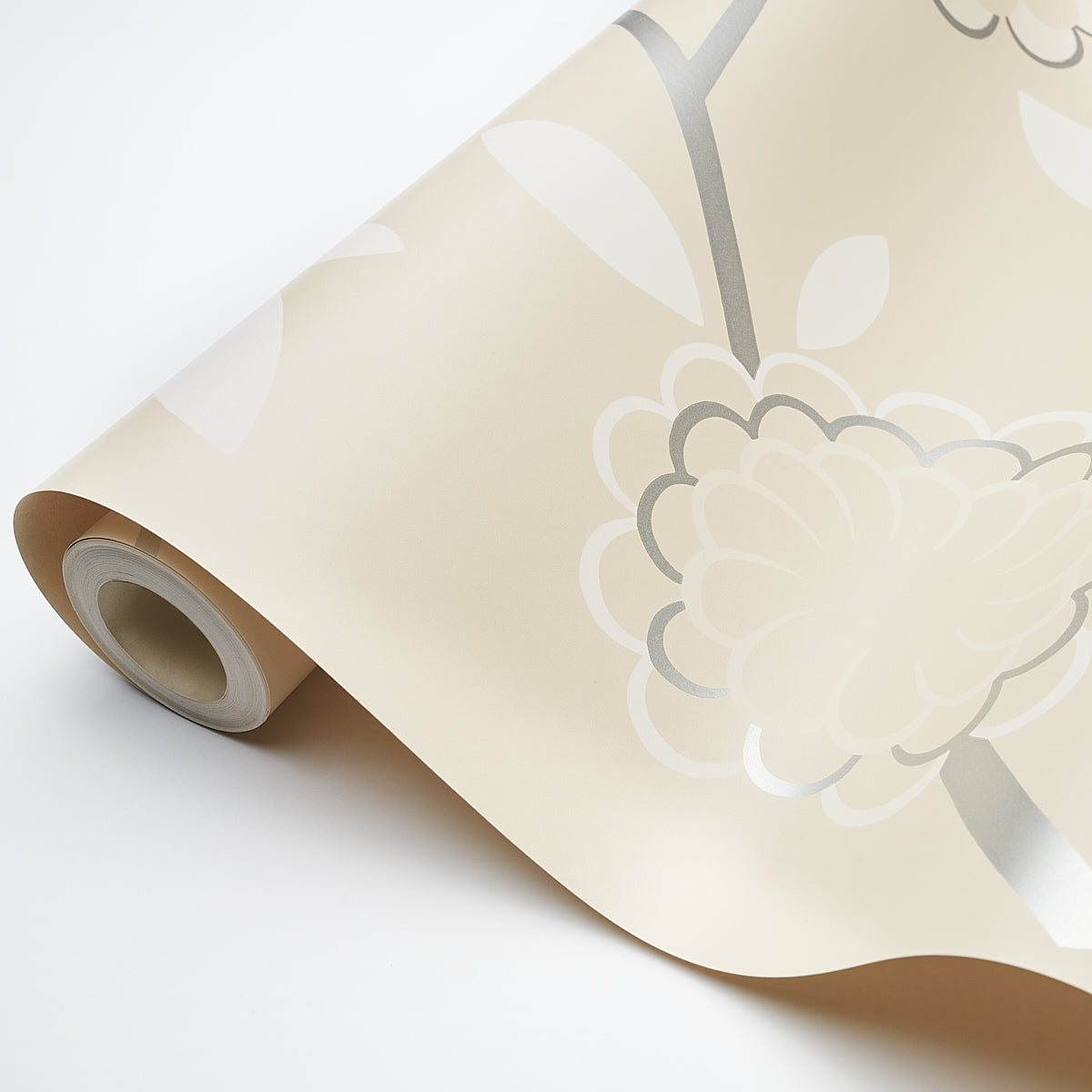 Schumacher Birdtree Silver Wallpaper Sample 5014991