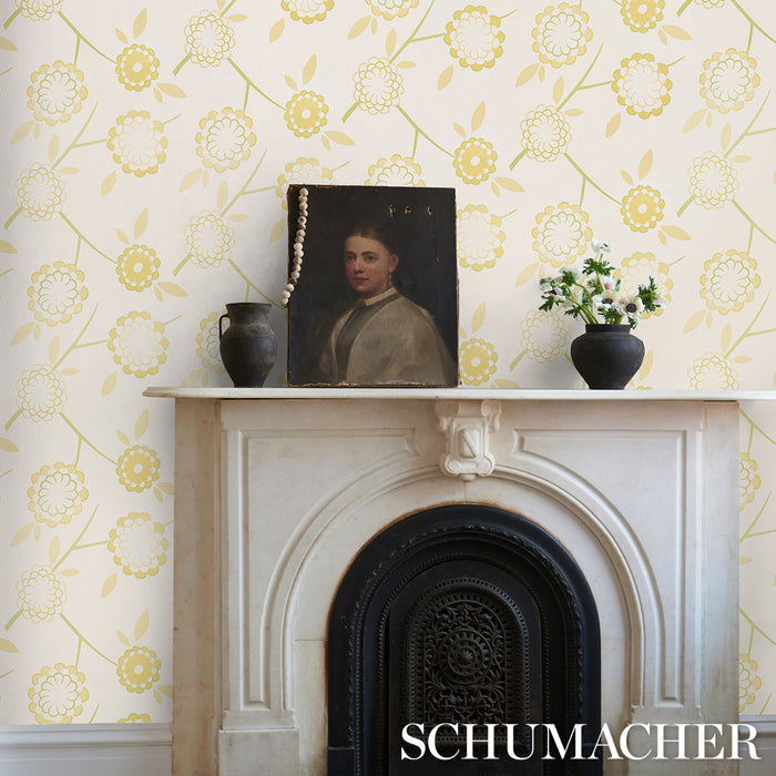 Schumacher Birdtree Mimosa Wallpaper Sample 5014992