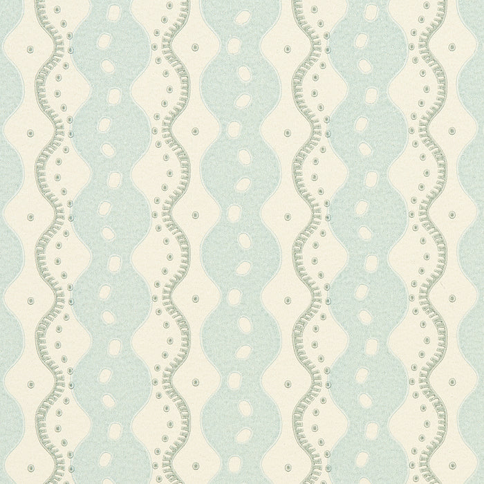 Schumacher Centipede Stripe Icing Blue Wallpaper Sample 5015070