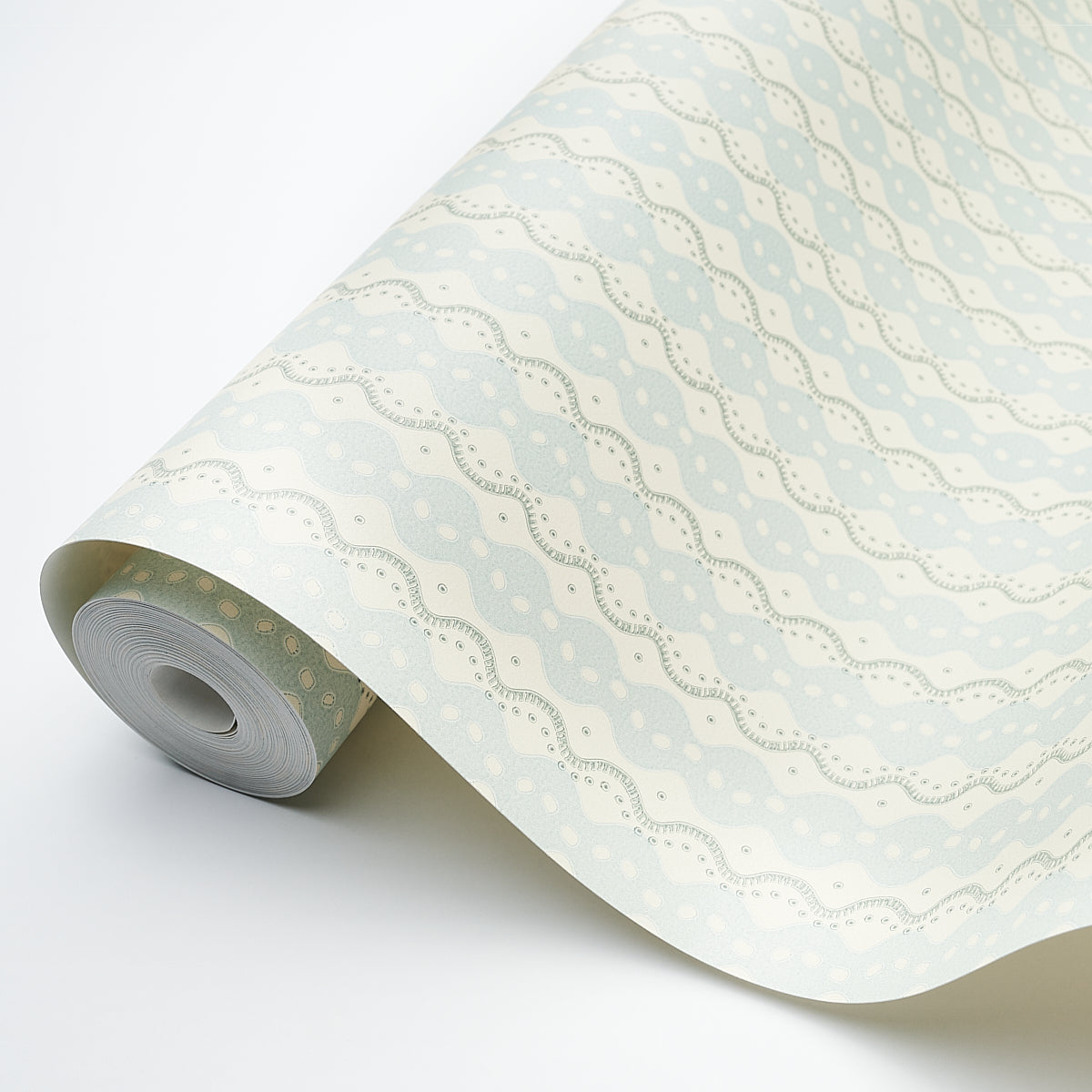 Schumacher Centipede Stripe Icing Blue Wallpaper Sample 5015070