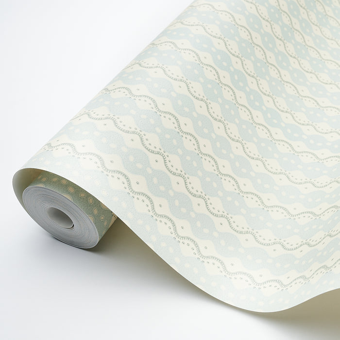 Schumacher Centipede Stripe Icing Blue Wallpaper Sample 5015070