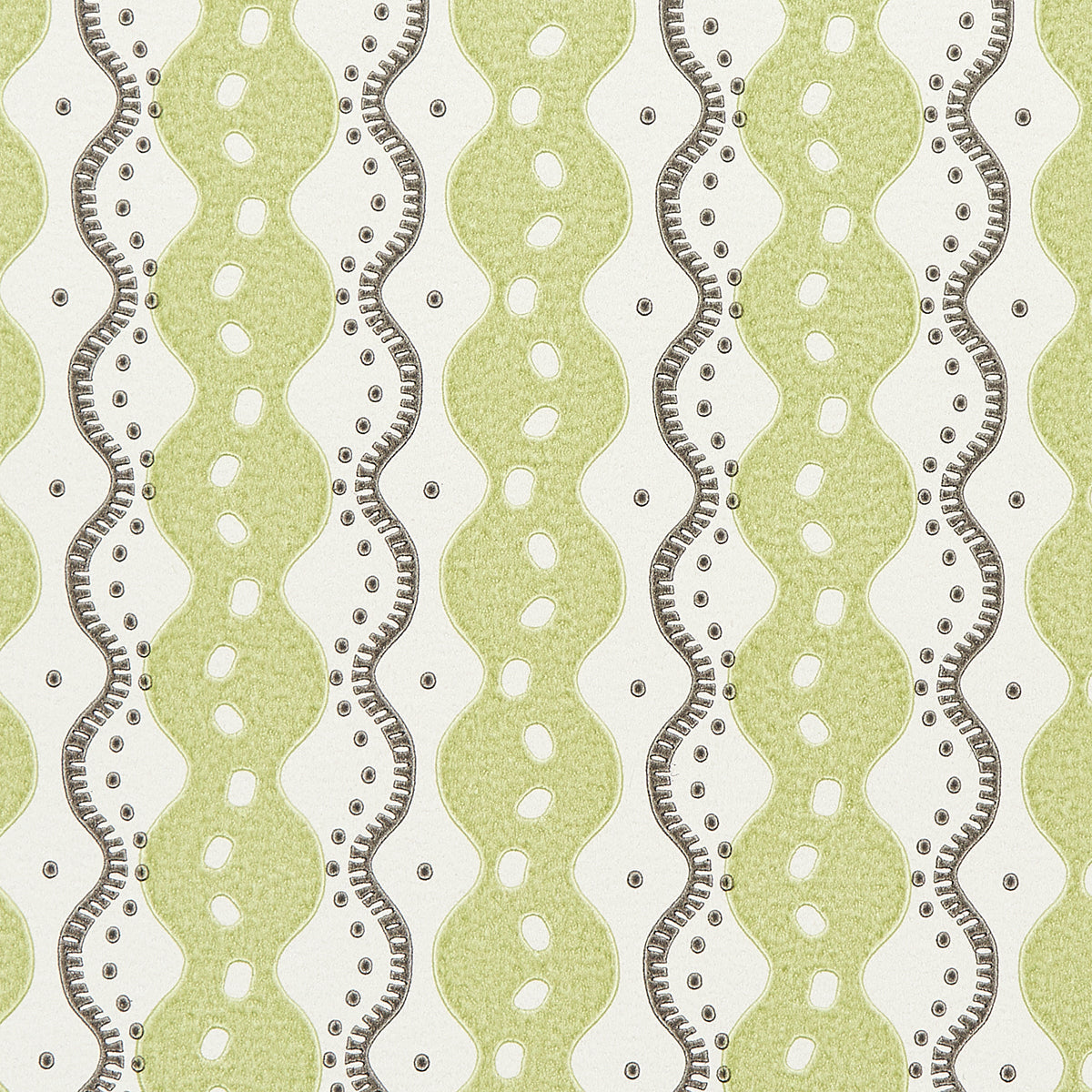Schumacher Centipede Stripe Pea Wallpaper Sample 5015072