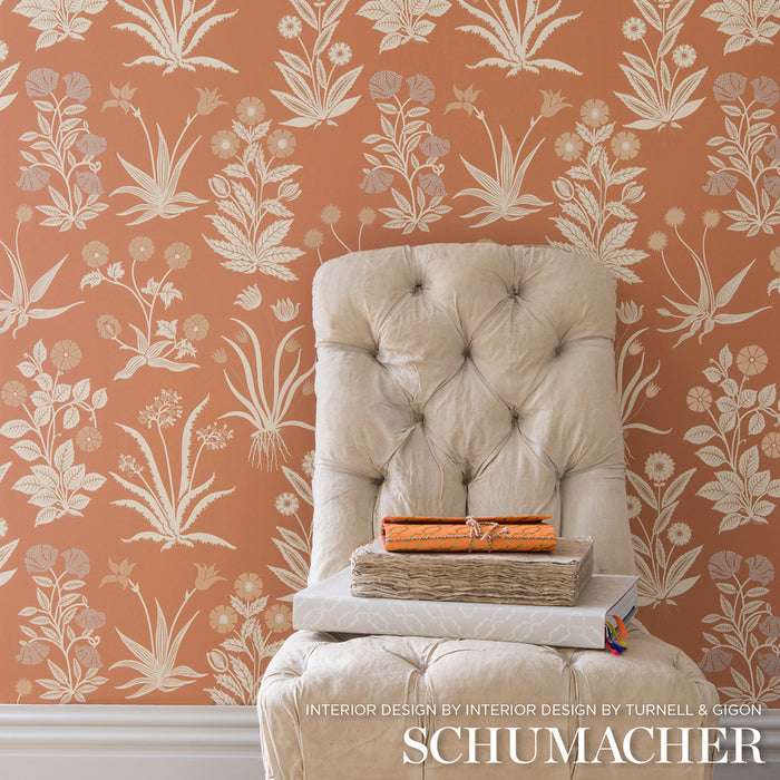 Schumacher Culpeper Ox Orange Wallpaper Sample 5015090
