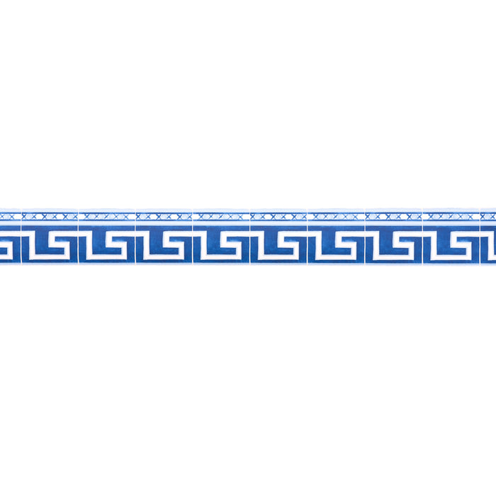 Schumacher Azulejos Border Azure Wallpaper Sample 5015130