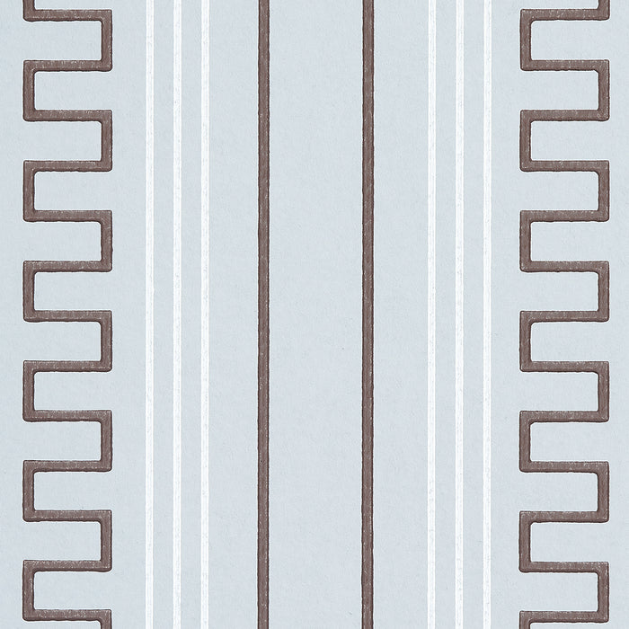 Schumacher Greco Stripe Sky Wallpaper Sample 5015140