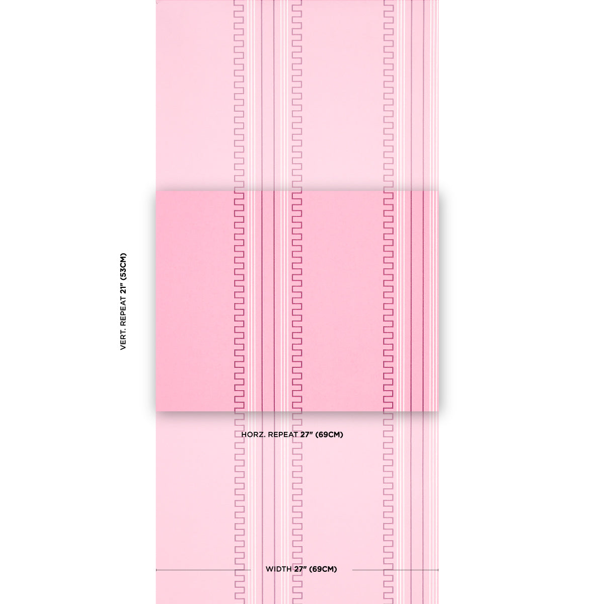 Schumacher Greco Stripe Pink Wallpaper 5015144