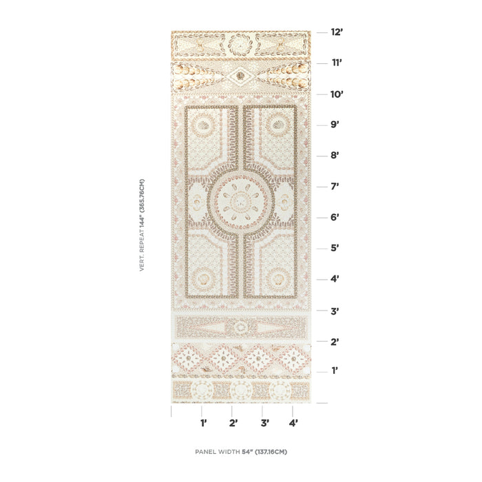Schumacher Shell Grotto Panel A Sand Wallpaper 5015161