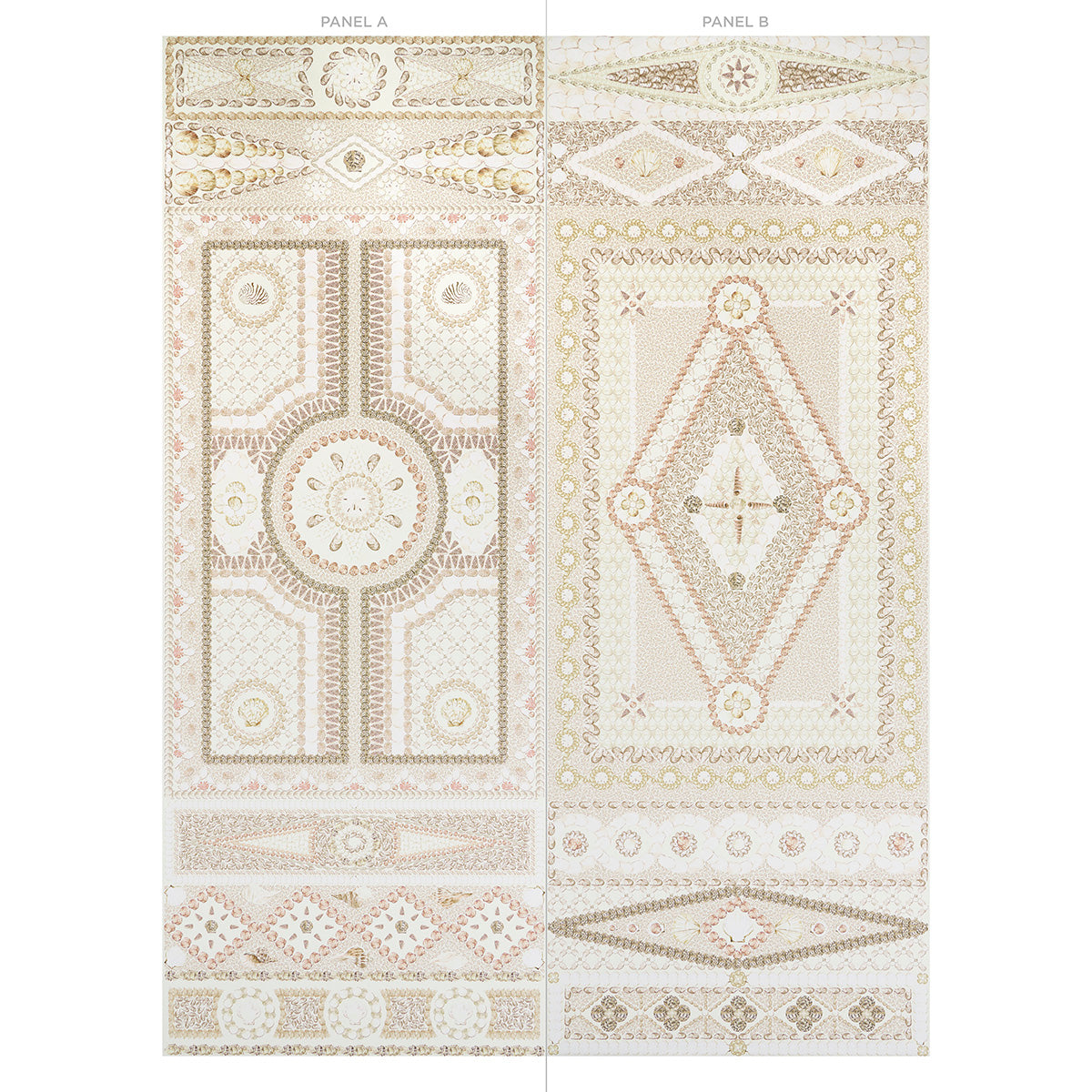 Shell Grotto Panel Schumacher Shell Grotto Panel A Sand 5015161 Wallpaper | 40% Off (Samples)