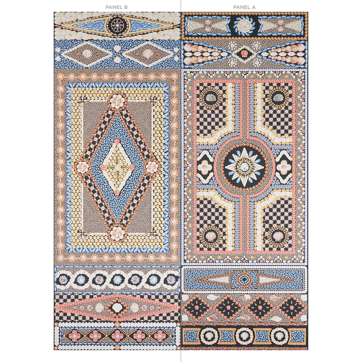 Shell Grotto Panel Schumacher Shell Grotto Panel B Onyx Multi 5015162 Sample | 40% Off ...