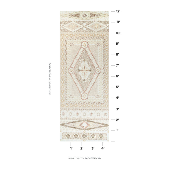 Schumacher Shell Grotto Panel B Sand Wallpaper Sample 5015163