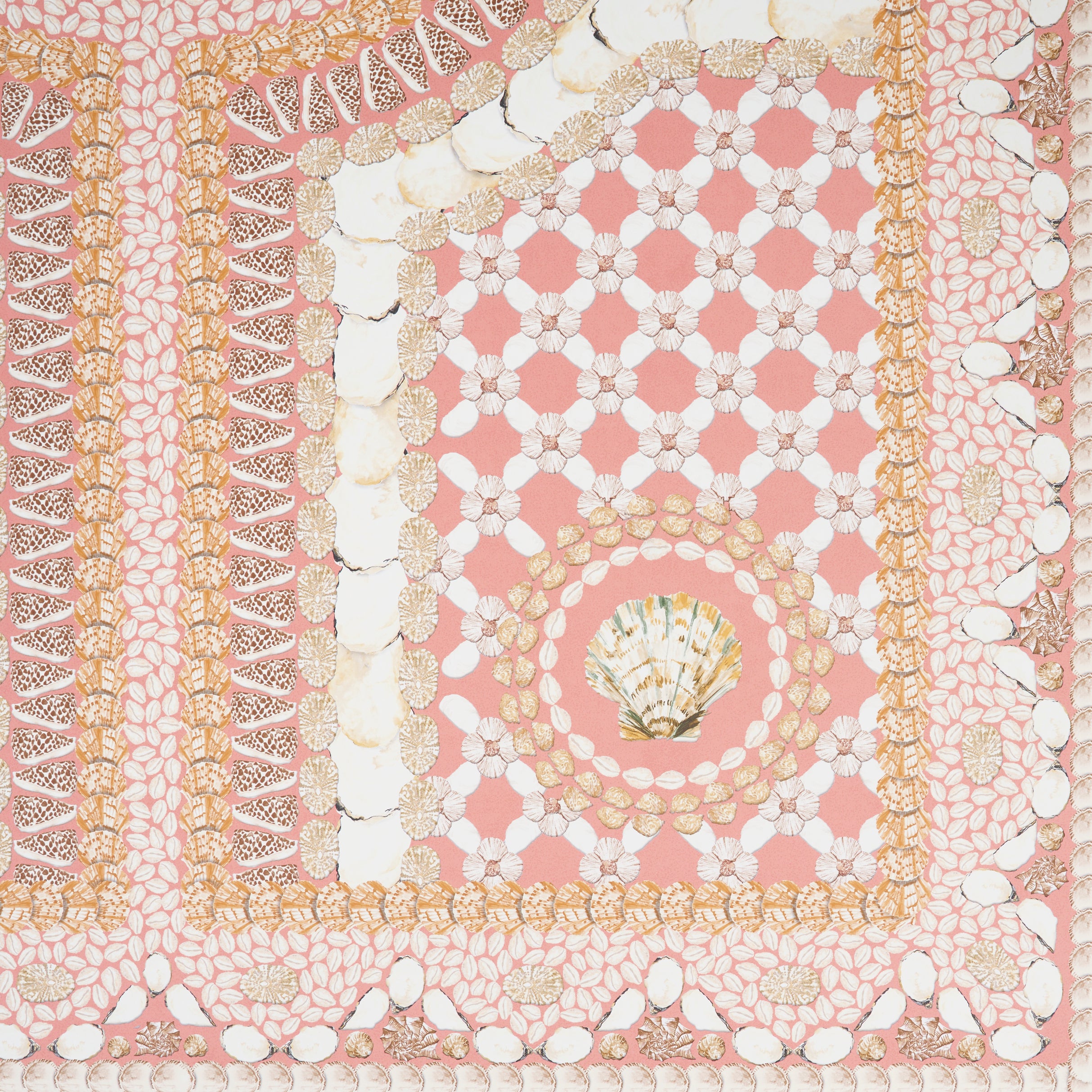 Shell Grotto Panel Schumacher Shell Grotto Panel A Coral 5015166 Wallpaper | 40% Off (Samples)