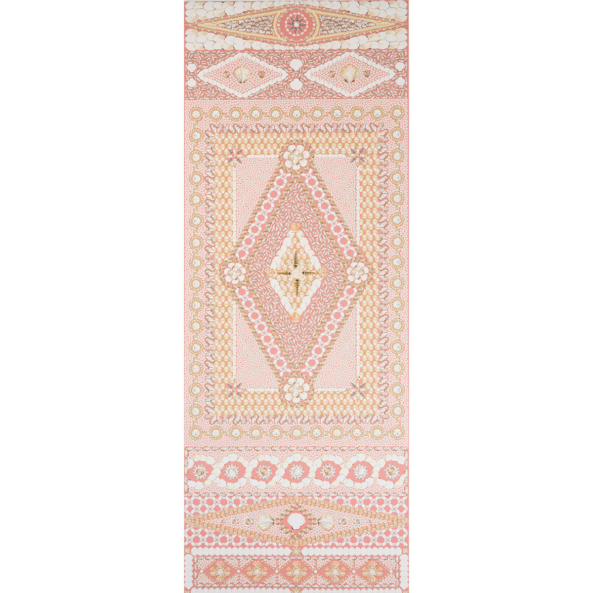 Schumacher Shell Grotto Panel B Coral Wallpaper Sample 5015167