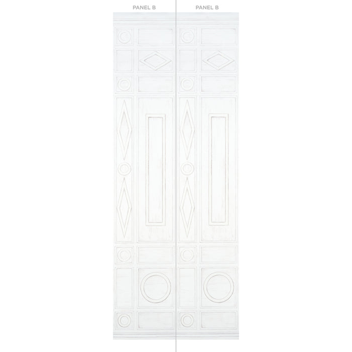 Schumacher Swedish Manor Panel B White Wallpaper 5015171
