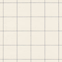 Schumacher Windowpane Embroidered Sisal Navy Wallpaper 5015200