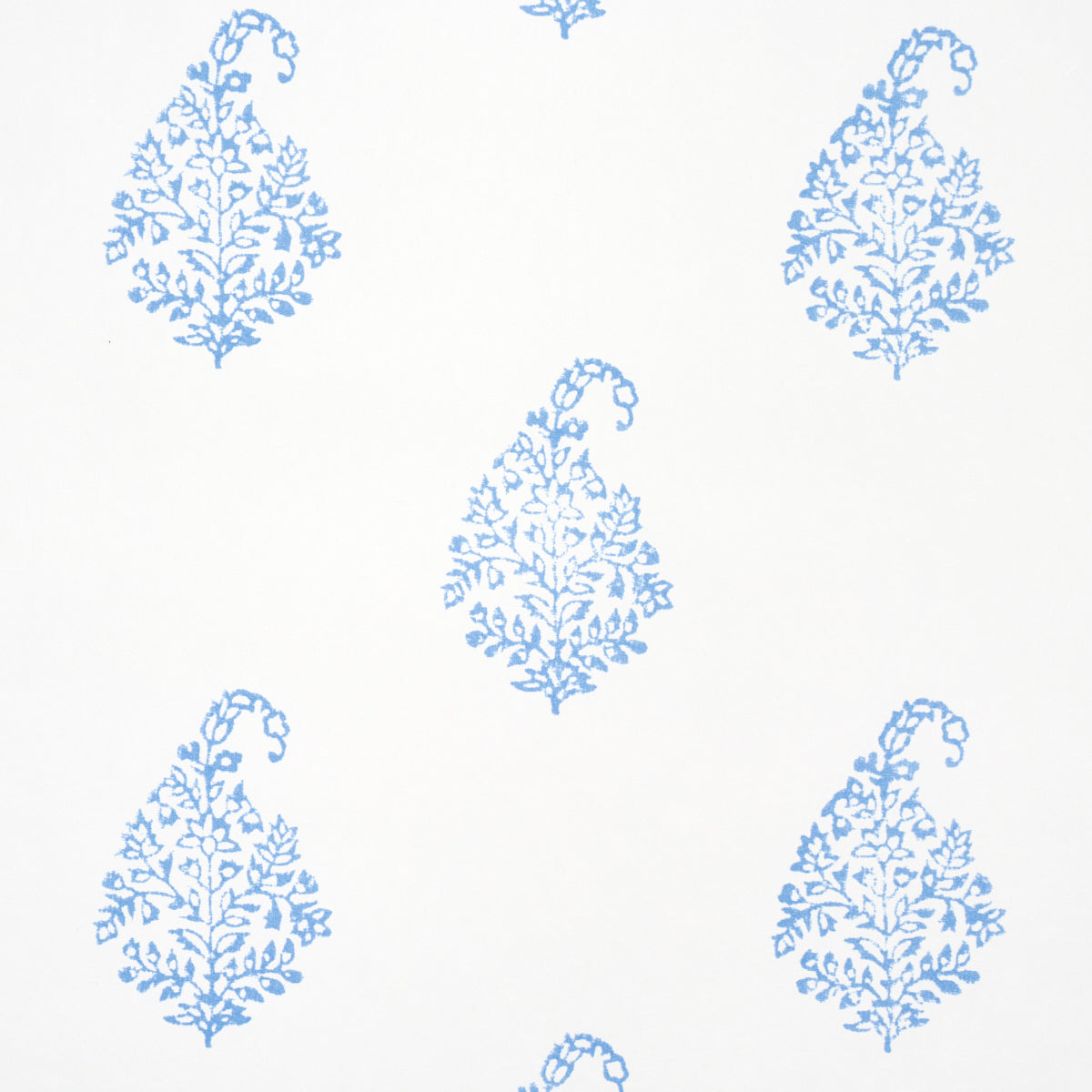 Schumacher Kerala Paisley II Blue Wallpaper Sample 5015211