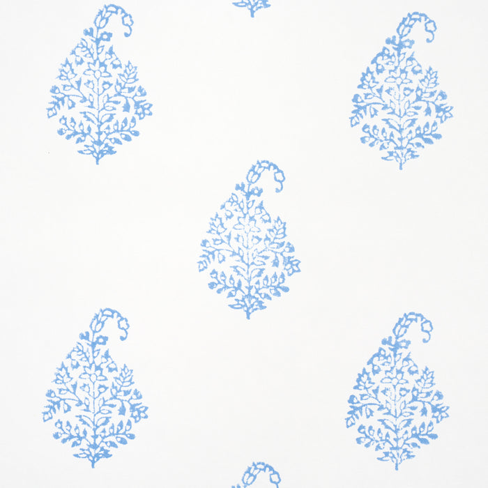 Schumacher Kerala Paisley II Blue Wallpaper Sample 5015211