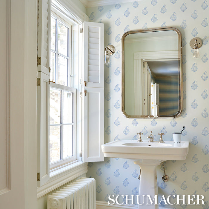 Schumacher Kerala Paisley II Blue Wallpaper 5015211