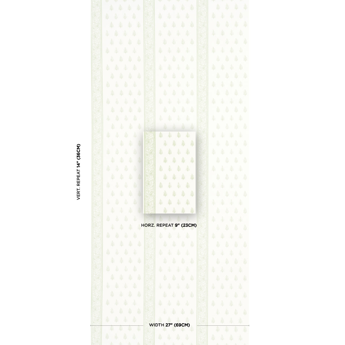Schumacher Katsura Stripe II Leaf Wallpaper Sample 5015231