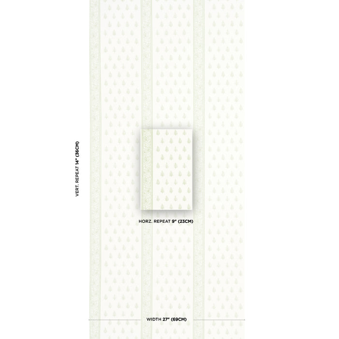 Schumacher Katsura Stripe II Leaf Wallpaper Sample 5015231