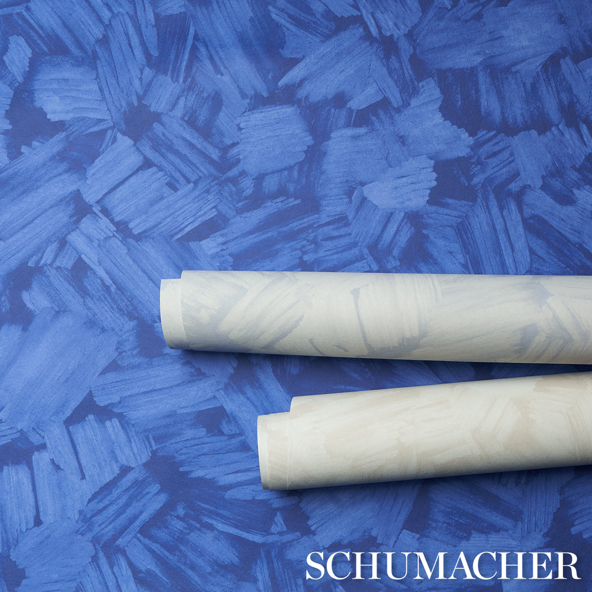 Schumacher Atmos Bright Blue Wallpaper Sample 5015280