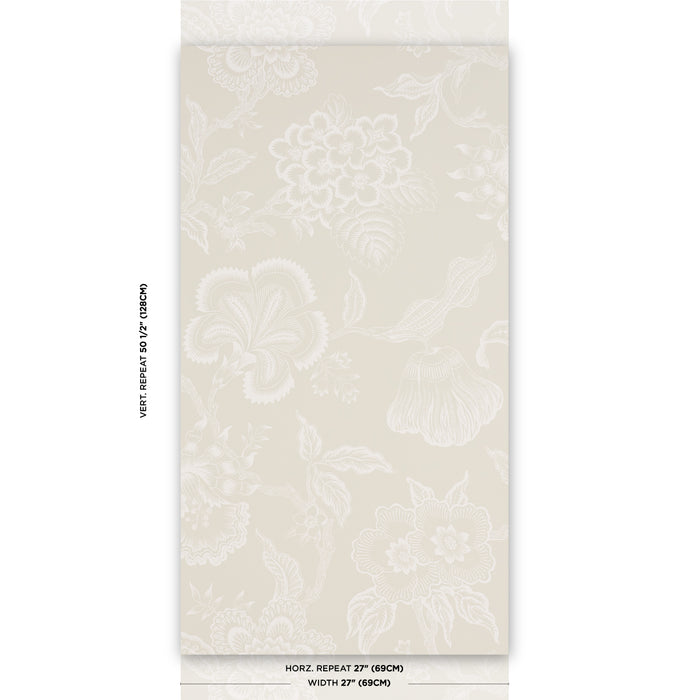 Schumacher Hothouse Flowers Silhouette Cream Wallpaper Sample 5015320