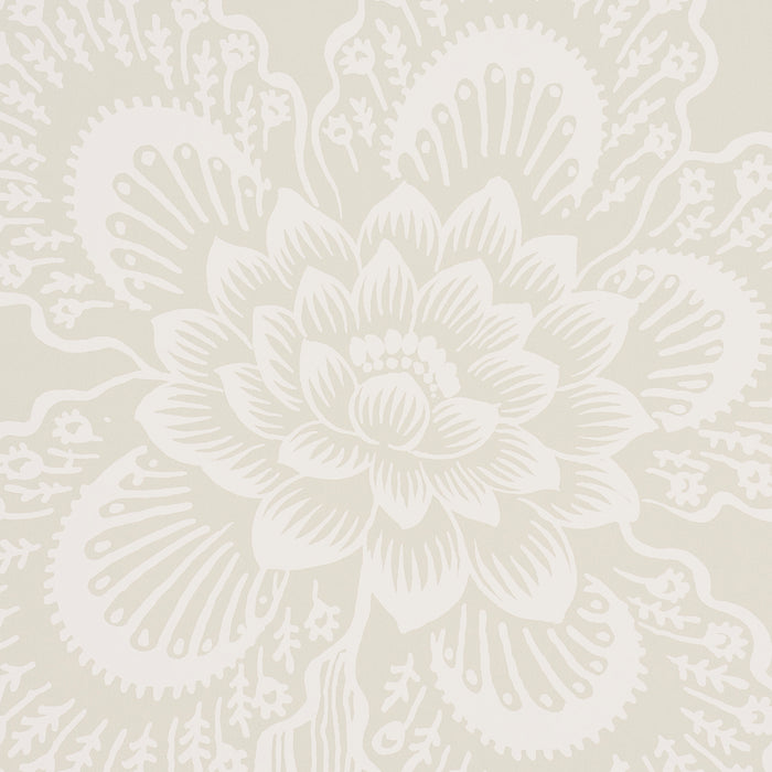 Schumacher Hothouse Flowers Silhouette Cream Wallpaper Sample 5015320