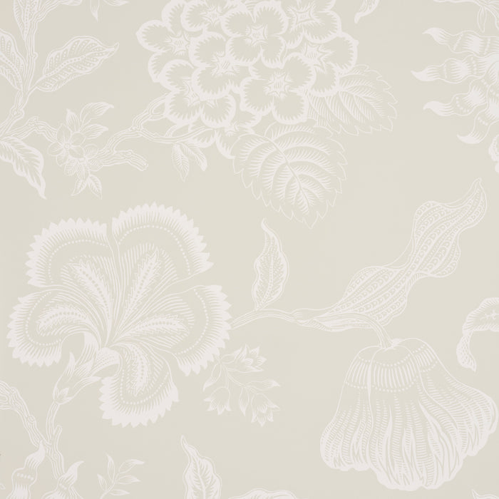 Schumacher Hothouse Flowers Silhouette Cream Wallpaper Sample 5015320