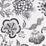 Schumacher Hothouse Flowers Silhouette Black And White Wallpaper Sample 5015323