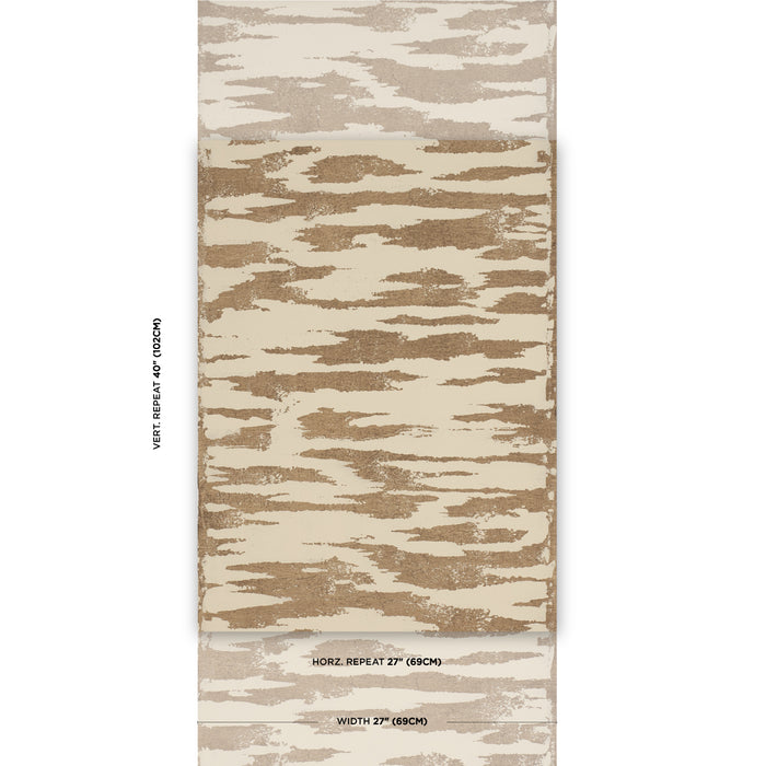 Schumacher Plastered Manuscript Birch Wallpaper Sample 5015330