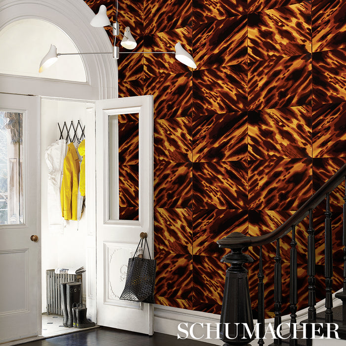 Schumacher Tortoise Shell Natural Wallpaper Sample 5015370