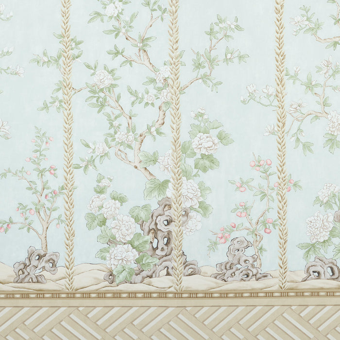 Schumacher Victoria Panel Set Mineral Wallpaper Sample 5015400