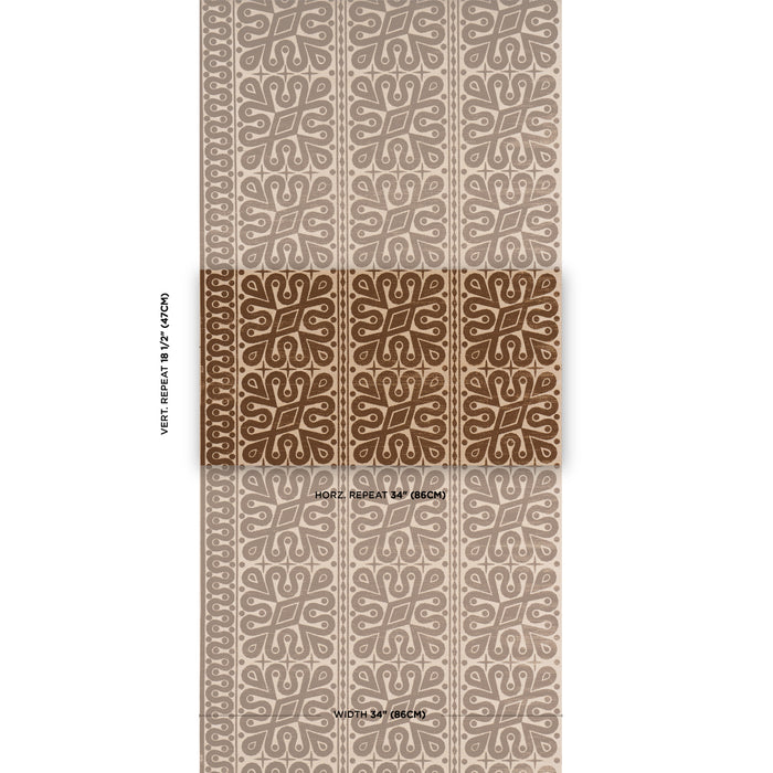Schumacher Borneo Grasscloth Brown Wallpaper Sample 5015410