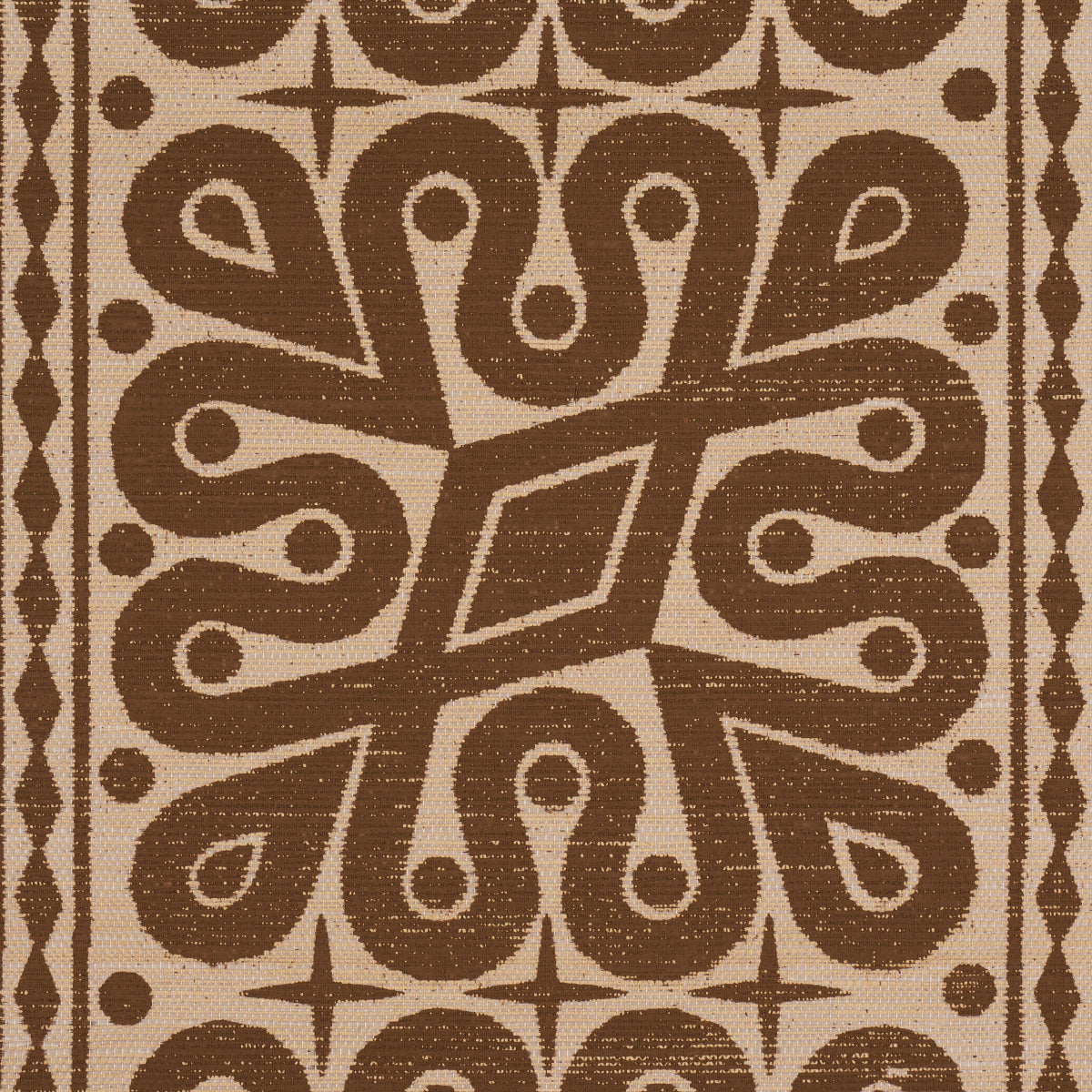 Schumacher Borneo Grasscloth Brown Wallpaper Sample 5015410