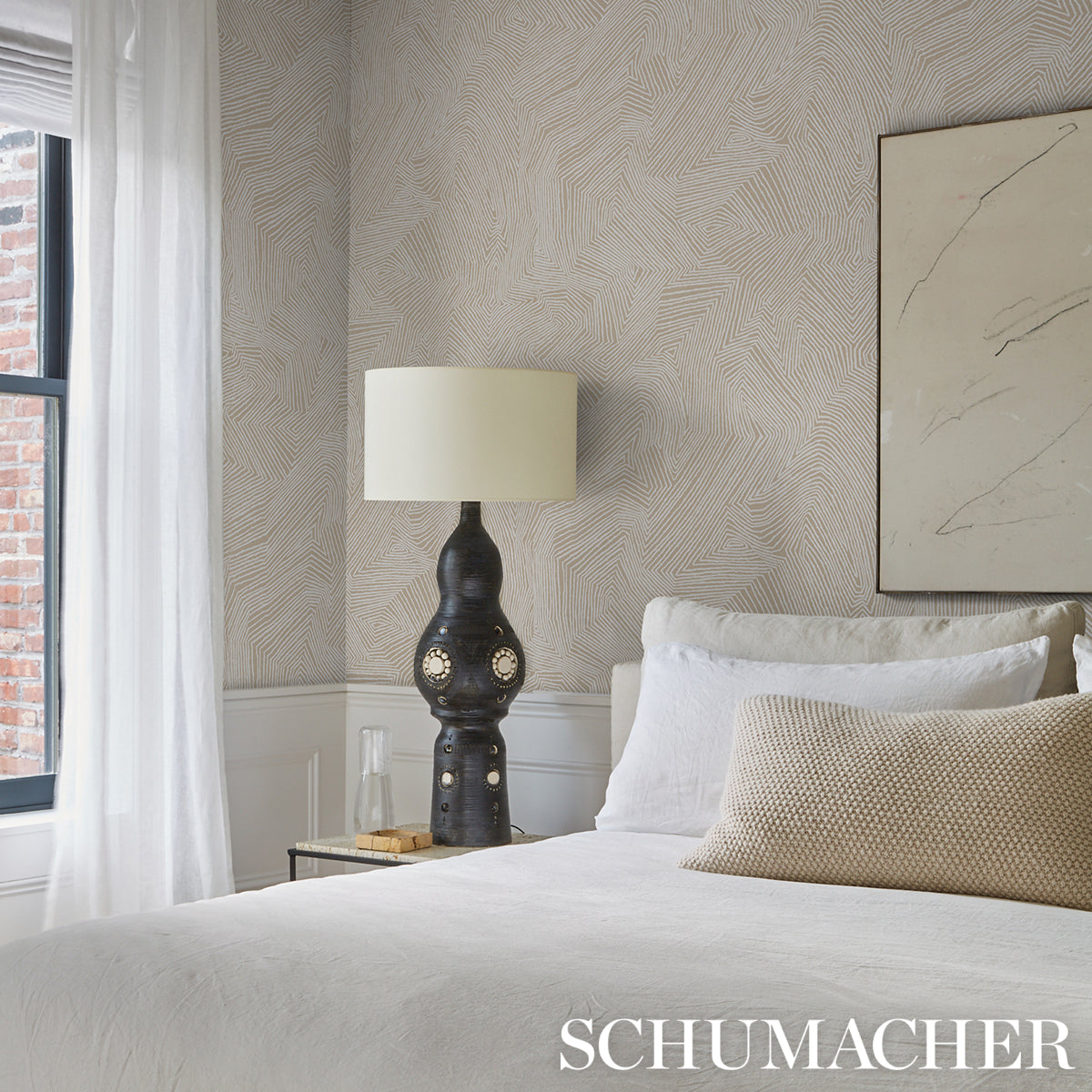 Schumacher Labyrinth Grand Dune Wallpaper Sample 5015430