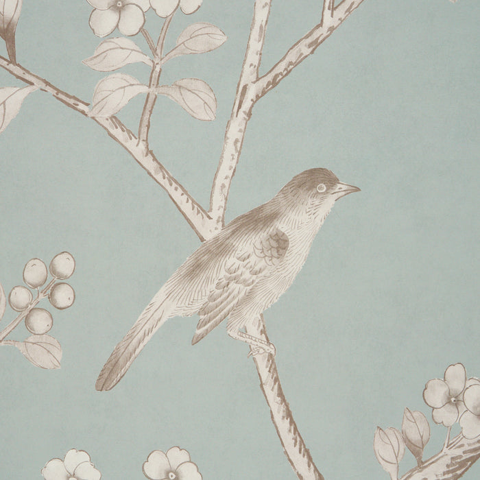 Schumacher Chinois Palais Panel Duck Egg Wallpaper 5015441