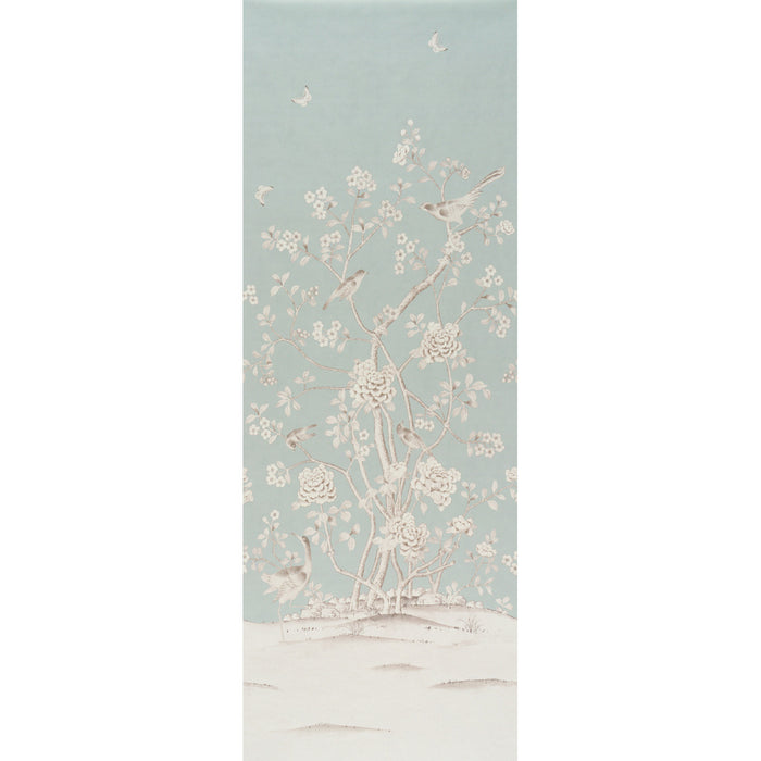 Schumacher Chinois Palais Panel Duck Egg Wallpaper Sample 5015441