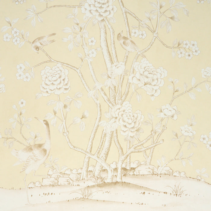 Schumacher Chinois Palais Panel Butter Wallpaper Sample 5015443