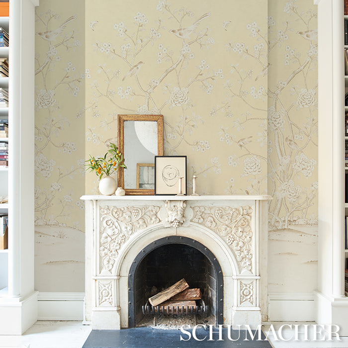 Schumacher Chinois Palais Panel Butter Wallpaper 5015443