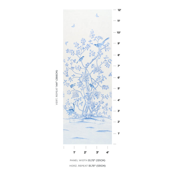 Schumacher Chinois Palais Panel Porcelain Wallpaper Sample 5015444