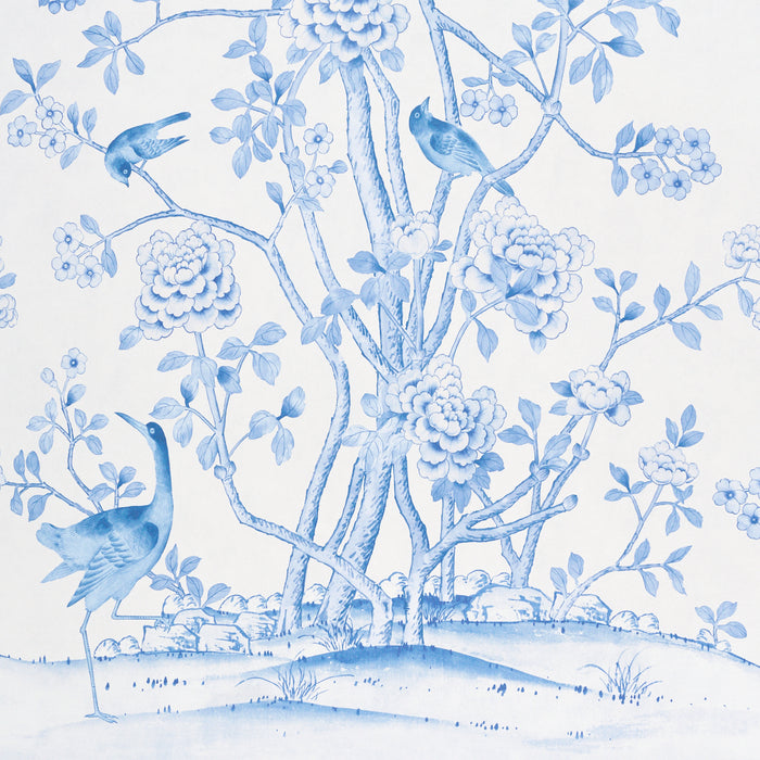 Schumacher Chinois Palais Panel Porcelain Wallpaper 5015444