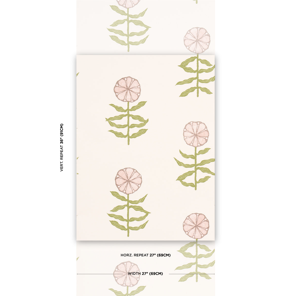 Schumacher Pretty Petals Blush Wallpaper Sample 5015451