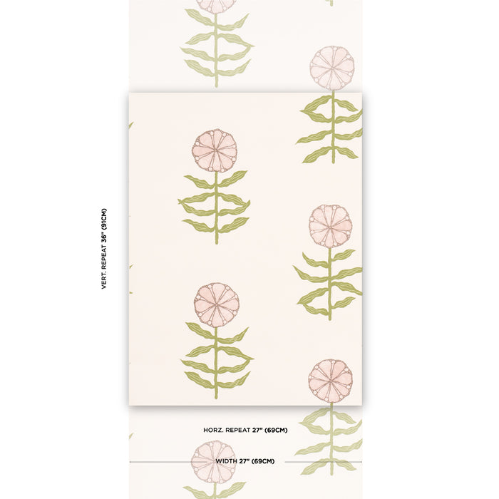 Schumacher Pretty Petals Blush Wallpaper 5015451