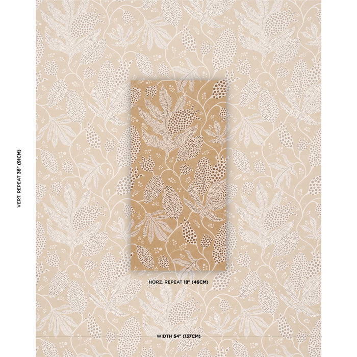 Schumacher Polka Dot Jungle Caramel Wallpaper 5015464
