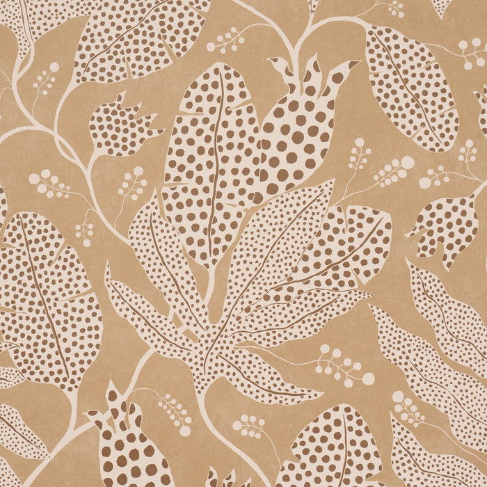Schumacher Polka Dot Jungle Caramel Wallpaper 5015464