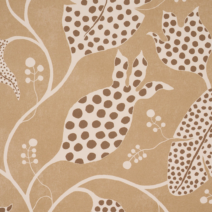 Schumacher Polka Dot Jungle Caramel Wallpaper 5015464